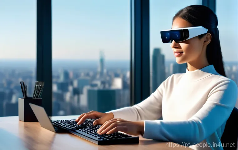 마크 저커버그 기업 문화 - A vibrant and imaginative metaverse scene depicting a bustling virtual marketplace or social hub. Di...