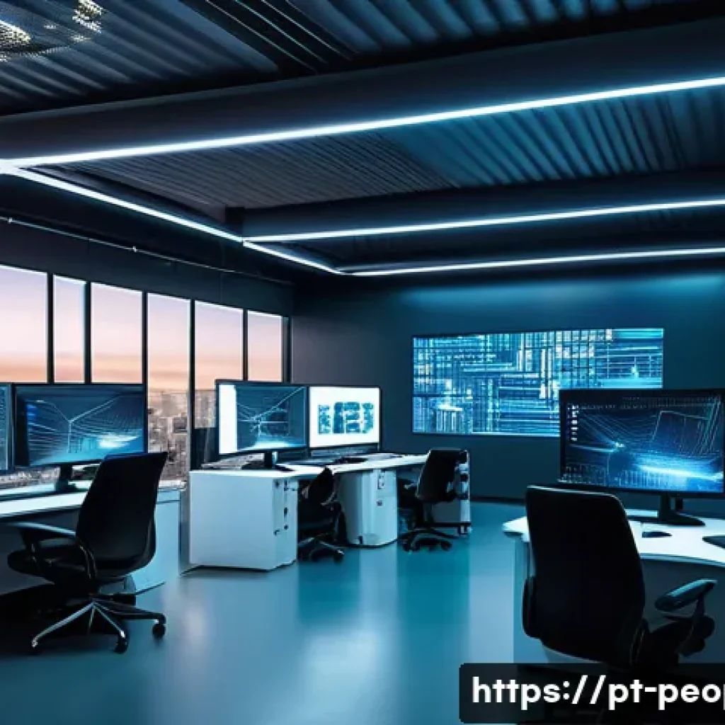 제프 베조스 아마존 창업 - A futuristic corporate office environment in São Paulo, Brazil, showcasing a diverse team of profess...