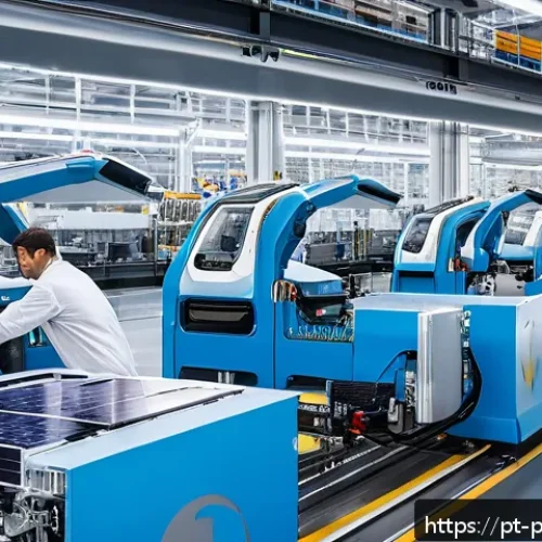 Home 30 세르지오 마르키오니 피아트 크라이슬러 CEO - A modern automotive factory interior showcasing a high-tech production line with advanced robotics a...