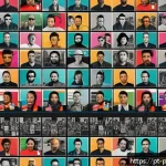 Home 23 카니예 웨스트 정치적 발언 - A dynamic digital art scene depicting a divided social media audience reacting to controversial cele...